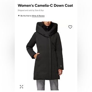 SOIA & KYO  Long Winter Coat Puffer Down Filled XS Black